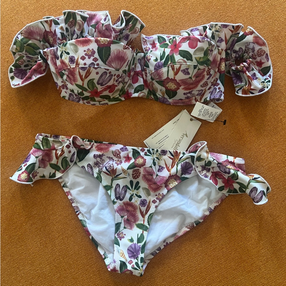 Floral Ruffle Bikini Set